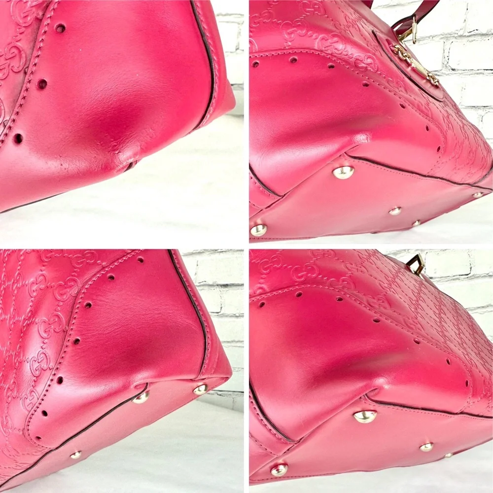 GUCCI pink magenta guccissima leather shoulder bag - Picture 6 of 16